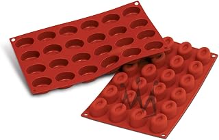 Silikomart Professional SF083 Silicone Baking Mold Small Oval Savarin 0.54 Oz, 1.61" x 1.14" x 0.78" High, 24 Cavities (1 Each)