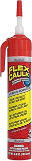 Flex Seal Flex Caulk, Waterproof & Weatherproof Hybrid Polymer Sealant, Strong, Paintable, Indoor, Outdoor, Bath, Shower, Sink, Window, Baseboards, Door, RV, Roof, Wood, Auto & Marine, Clear, 6.6 oz, 1-Pack
