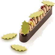 Silikomart Chablon Holly Set of 2 Silicone Stencil Molds for Forming Holly-Leaf-Shaped Chocolate Garnishes 40mm x 22mm