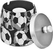 Soccer Sports Theme Splash Ashtray with Lid, Outdoor Ashtrays for Patio