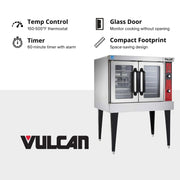 VULCAN Single Deck | Natural Gas / Silver / 7.4 cubic_feet Commercial Ovens