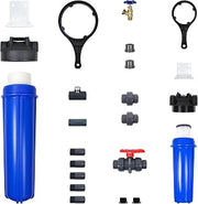 Aquasana Low Maintenance Pre-Filter, Post-Filter & Assembly Kit Bundle | 20" Long-Lasting Sediment Filter | Captures Dirt, Rust & Silt | WH-LM-Install | for Whole House Systems