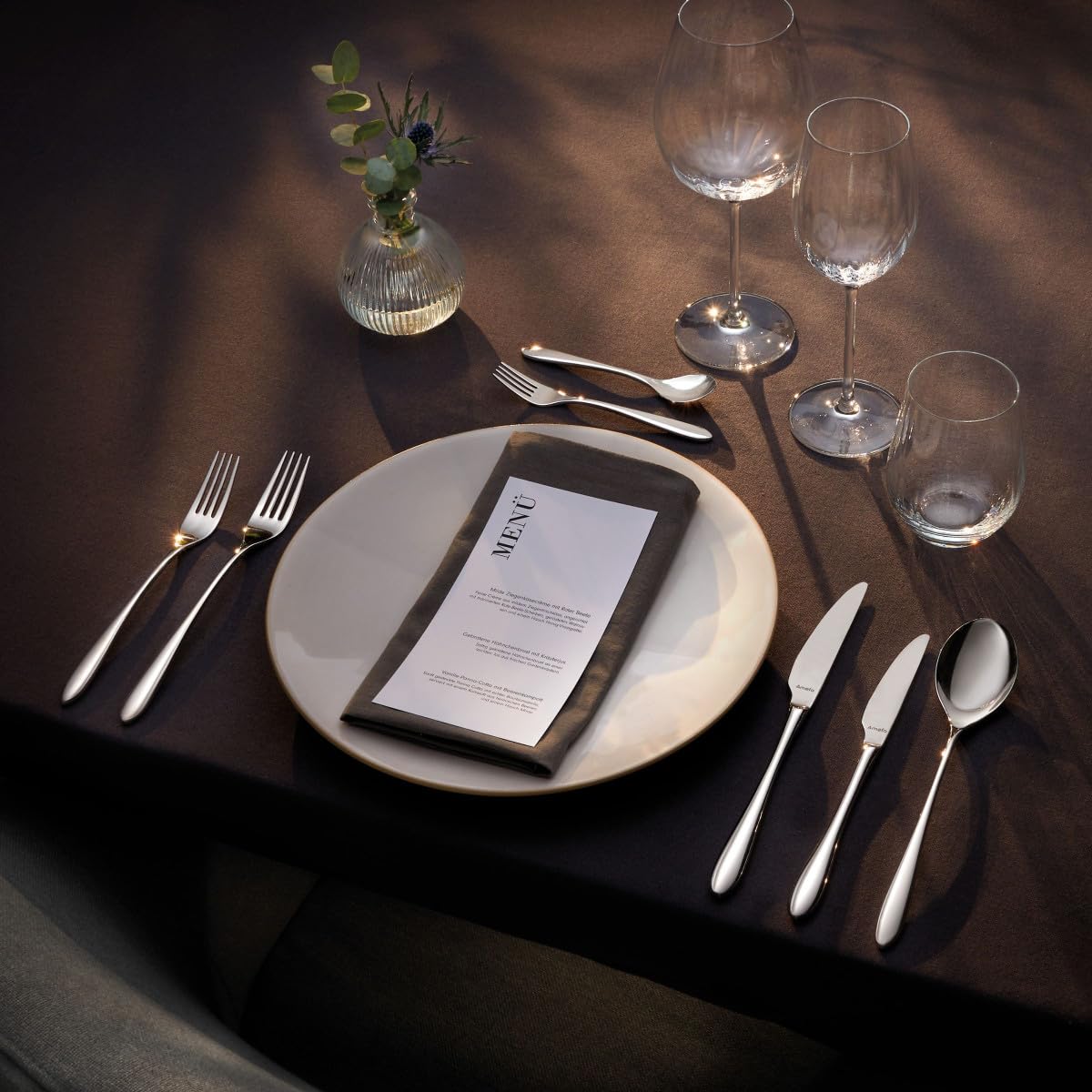 Amefa Cube / Estandar / Black/White Dinner Forks