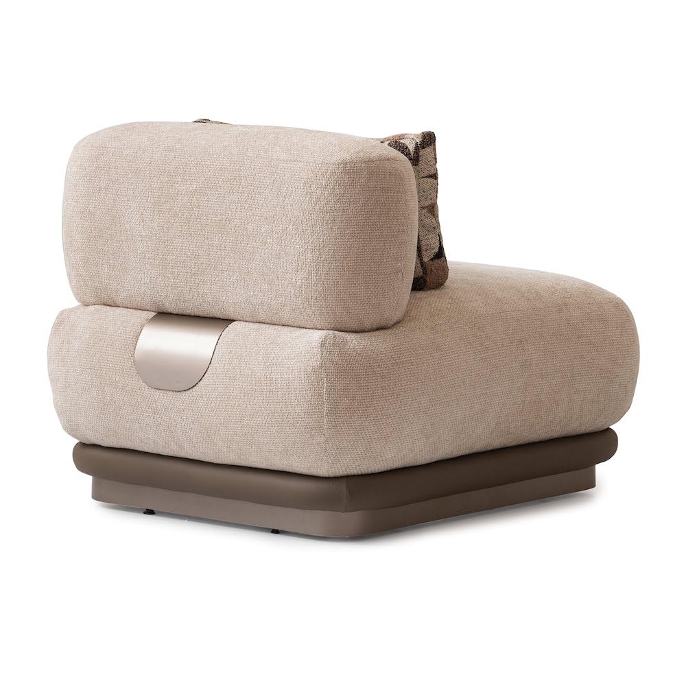 Bristol Point Brown Armless Chair by Michael Amini – Solid; Manufactured Wood, Saddle Brown, Model LFR-BSTL830-FWN-226