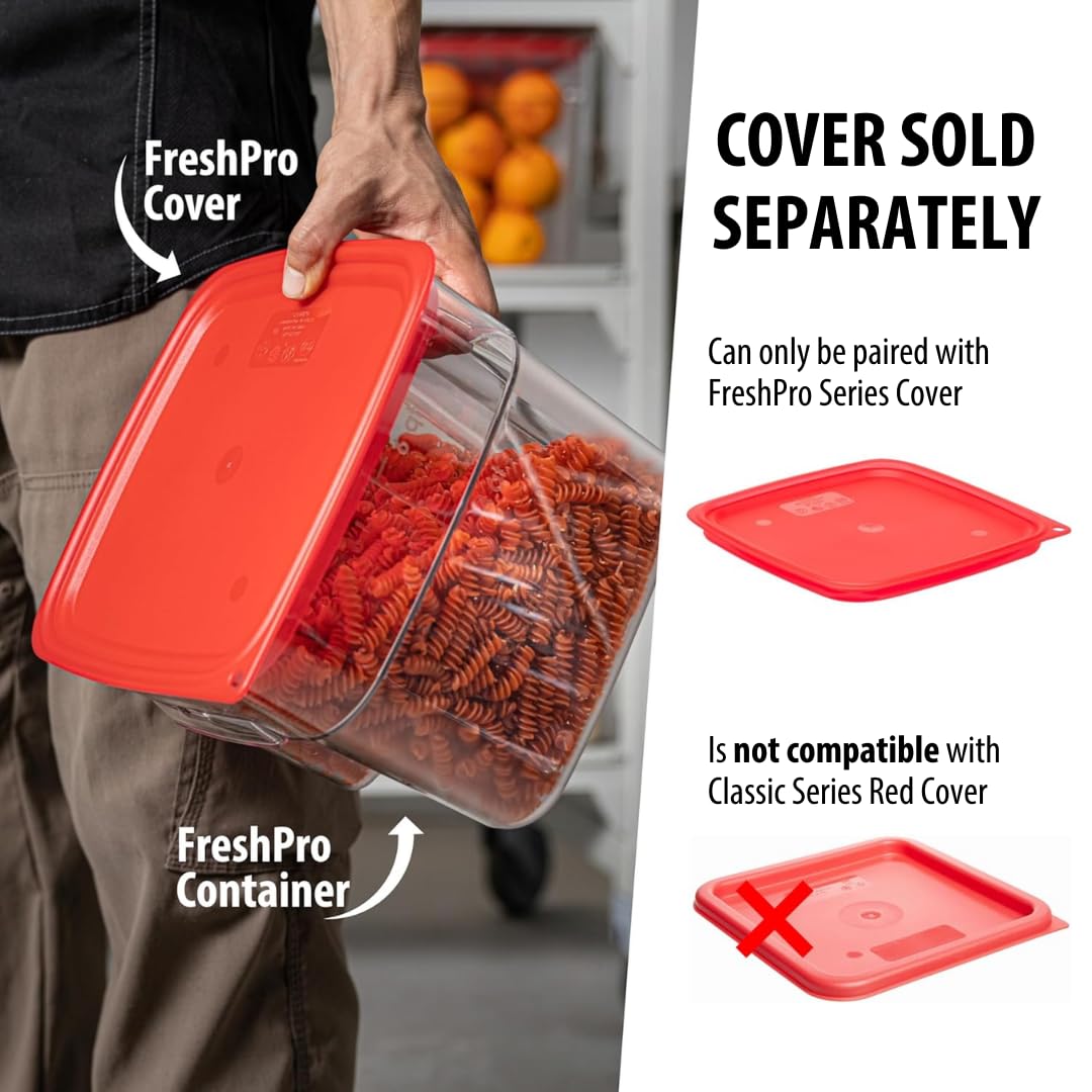 FreshPro 6Qt Food Storage Container in Clear for Industrial and Kitchen Use by Cambro – 6.0 quarts, Polycarbonate (PC), Clear, Model 6SFSPROCW135