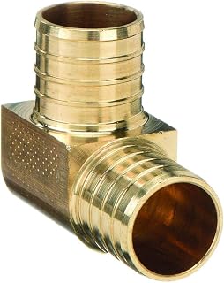 Zurn Pex, QQE33GX, Elbow, 90 D, Low Lead Brass, 1/2 x 1/2 In