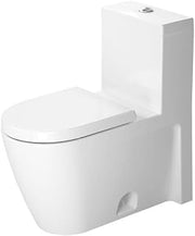 Duravit D1654700 Starck 2 1.28 GPF One Piece Elongated Toilet with Top Flush Button - Seat Included