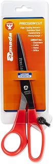Hygloss Armada Precision Straight Trimmer Comfortable Handles, Stainless Steel Blades, Vinyl Bag for Storage - Scissors for Crafts, Classroom, Home and Office, 8.25 Inches, Red - 1 Pair