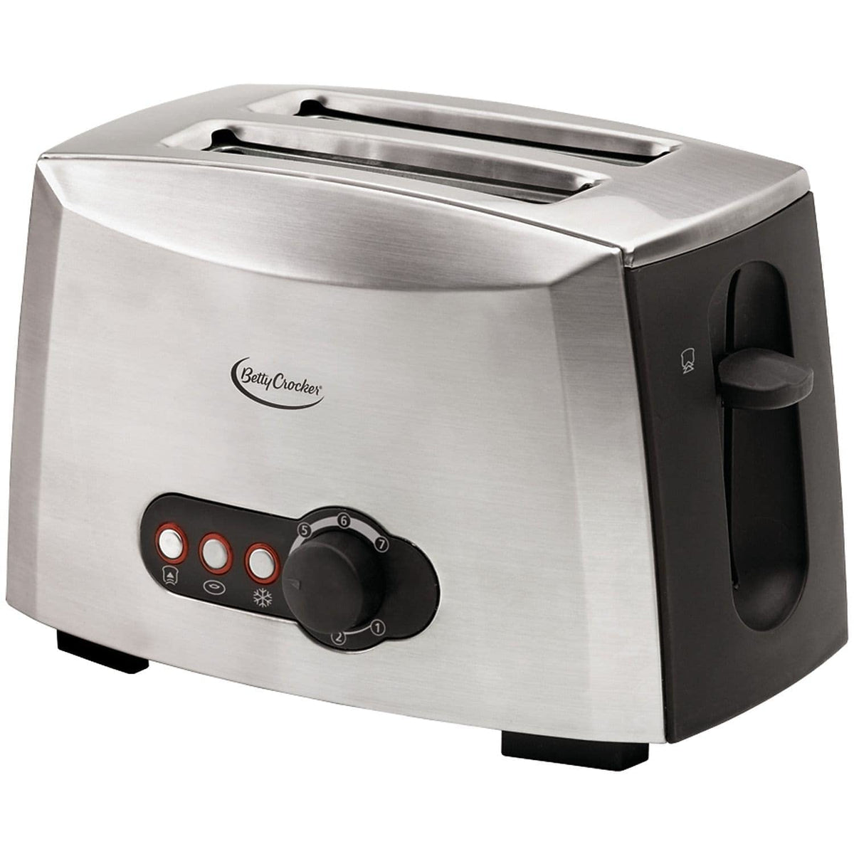 Betty Crocker Stainless Steel/Black / 2 - Slice / Modern Toasters