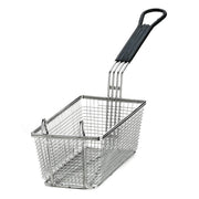 Rectangular Fry Baskets with Black Handle by Tablecraft – 11 x 5.375 x 4", Nickel, Nickel plated metal