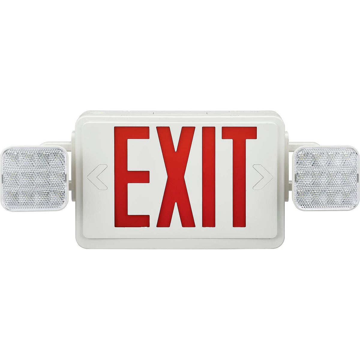 Combo LED Emergency Exit Sign by Global Industrial – 2.95"L x 8.4"W x 8"H, Plastic, Red, Model JLEC2RW