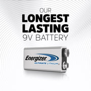 Ultimate Lithium 9V Batteries (2 Pack) by Energizer – 9V 2 Count (Pack of 1), 9 V, Multicolor, Model L522BP2