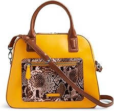 Vera Bradley Women's Bowler Satchel Maize with Python Print