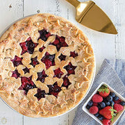 Nordic Ware 13.94 x 13.63 x 0.25 inch / Stars & Cherries Pie Top Cutter / Red Cookie Cutters