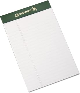 AbilityOne - 100% Recycled Process Chlorine-Free Paper Pads - 5" x 8", Junior-Size, 5/16" Legal, White 7530-01-516-9629: Dozen, 12 Item(s)