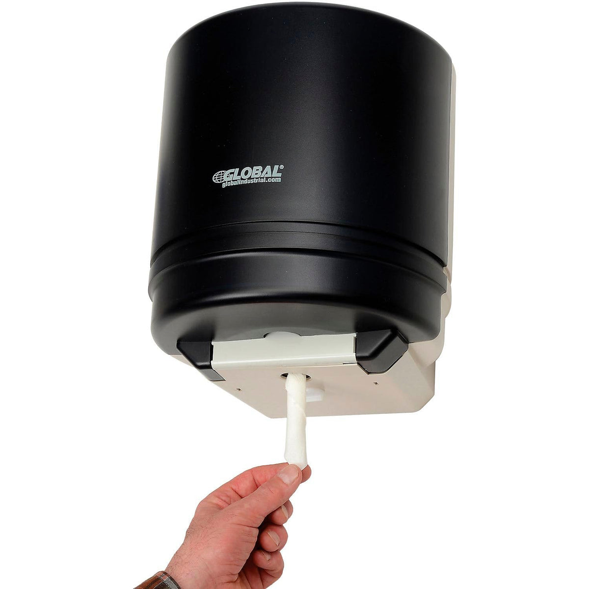 Plastic Center Pull Paper Towel Dispenser by Global Industrial – Plastic, Smoke Gray/Beige, Model TD025502-016