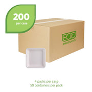 Compostable 9" To Go Containers by ECO PRODUCTS – 9", 47.0 ounces, Molded Fiber, White, Pack of 200