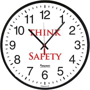 AbilityOne NSN6986558 - Safety Message Quartz Wall Clock - Think Safety - 12.75 in Diameter