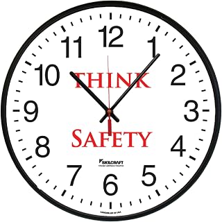 AbilityOne NSN6986558 - Safety Message Quartz Wall Clock - Think Safety - 12.75 in Diameter