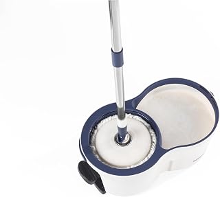 Beldray Deep Clean Spin Mop & Bucket - 2 Super Absorbent Microfibre Mop Heads, Pedal Operated 5.4L Bucket, Splash Guard Against Splash, 360° Rapid Spin & Dry Head