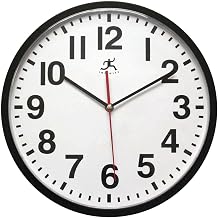 Infinity Instruments Black Plastic Prosaic Commercial Clock - 12"Dia