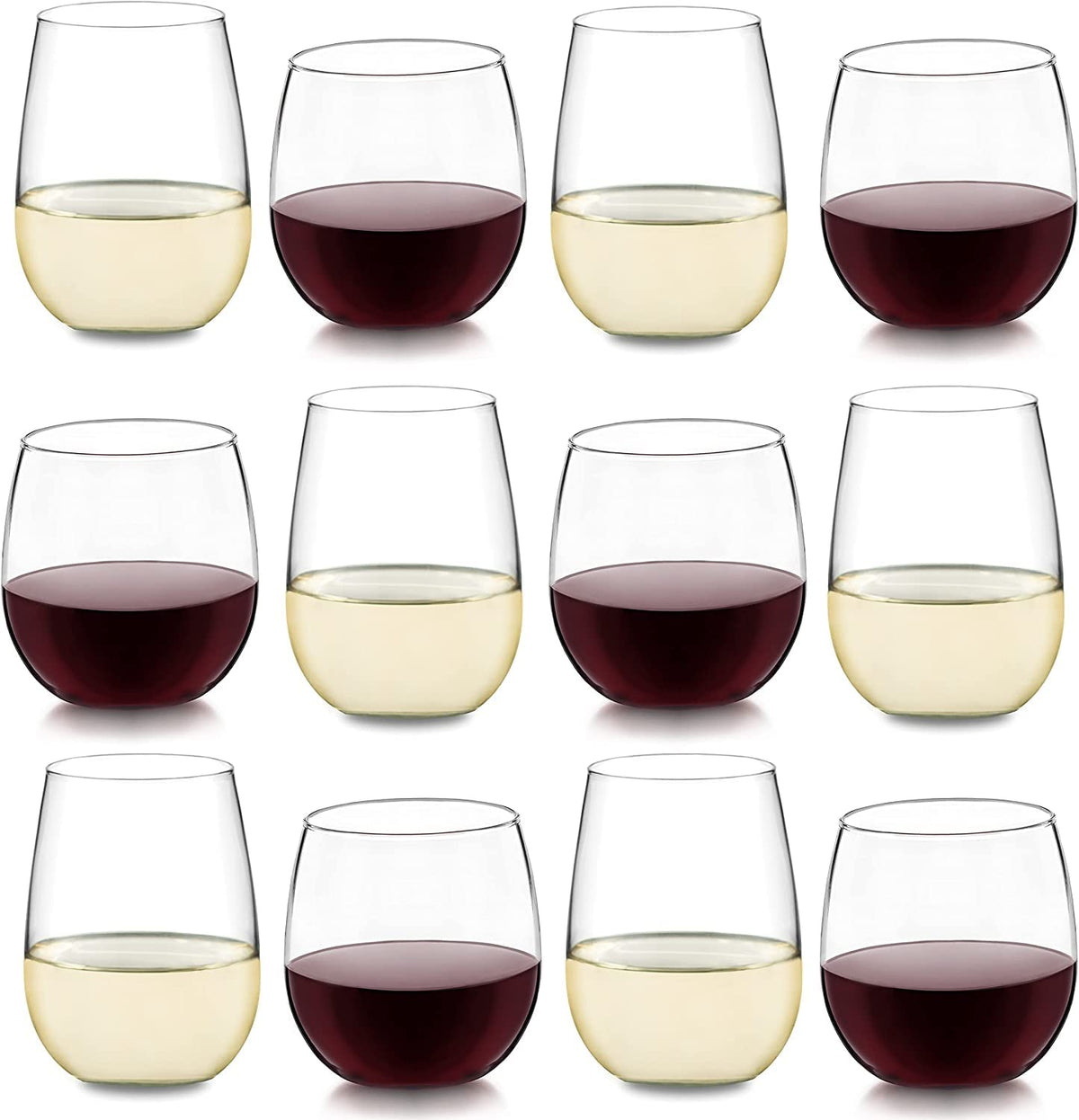 Libbey Stemless Red & White 12 / 12 Count / Set Wine Glasses