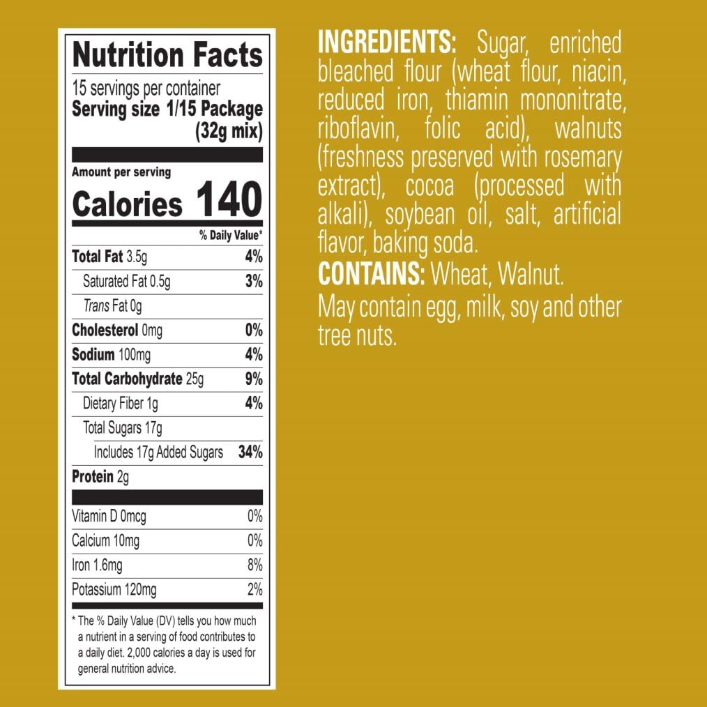 Walnut Premium Brownie MIx by Ghirardelli – 17 Ounce (Pack of 12), Pack of 12, Model 722-1636