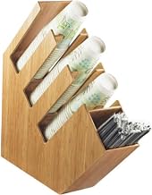 Cal-Mil 2051-60 Cup, Lid, and Straw Holder, 19.5" Height, 4.5" Width, 20" Length, Bamboo