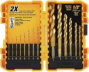 DEWALT DW1341 14-Piece Titanium Nitride Speed Tip Drill Bit Set