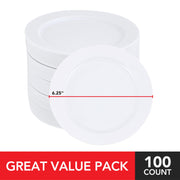 Stock Your Home 100 / White / 4 Pack Pack of 25 Plates