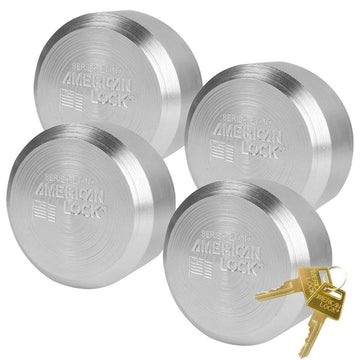 American/ - (4) Solid Steel by Master Lock – 4 Pack, Alloy Steel, Silver, Pack of 4, Model A2010KA