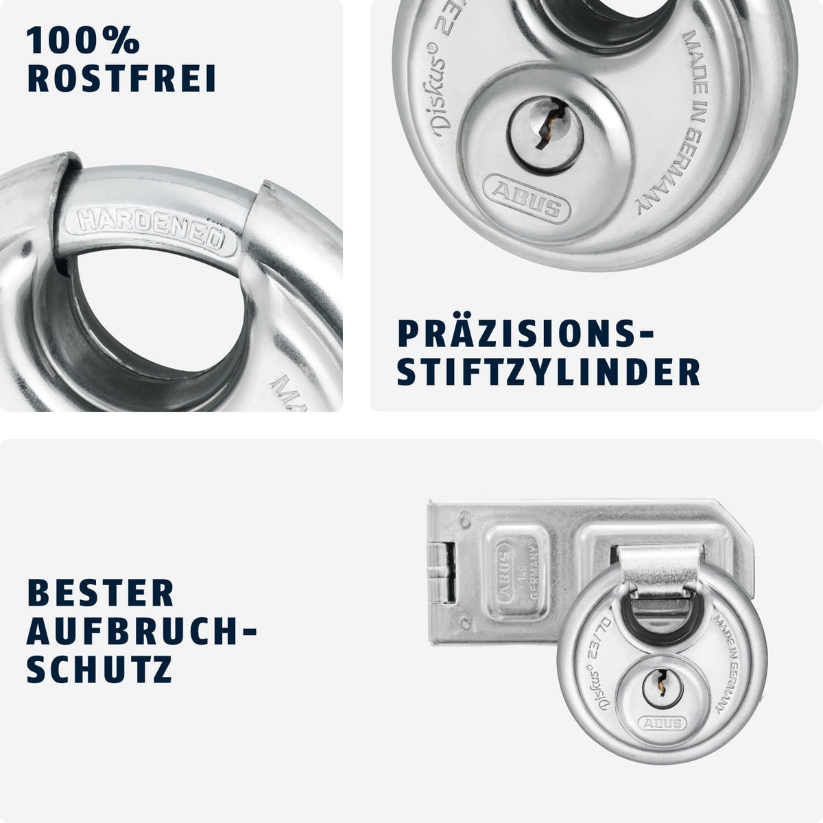 ABUS 70mm / Silver Colours / padlock Keyed Padlocks
