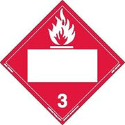 Labelmaster ZEZ2B Flammable Liquid Hazmat Placard, Blank, E-Z Removable Vinyl (Pack of 25)