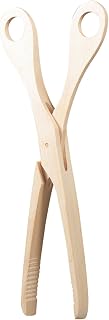 LINDEN SWEDEN Scissor Tongs - All-Purpose Buffet Server Handcrafted from Natural Beechwood, BPA Free, 11" Long