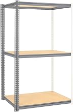 Global Industrial High Cap. Add-On Rack 48Wx36Dx60H 3 Levels Wood Deck 1500 Lb. Per Level Gry