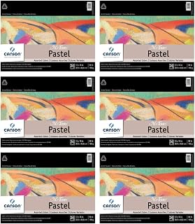 Canson Mi-Teintes Pastel Paper, Assorted, 12" x 16", 24 Sheets/Pad, 6 Pads