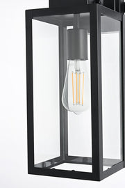 Hilton One Light Outdoor Wall Sconce Black by Lighting Design – 12", Iron, Black, Model OD330W18BK