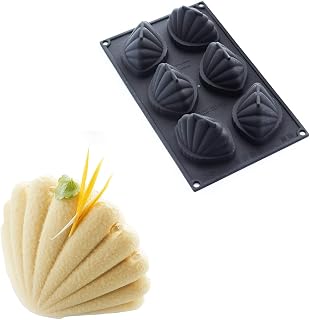 Martellato 30SIL511 Silicone Baking Pan with 6 Shell Cavities 2.32 Inch x 3.11 Inch x 2.15 Inch