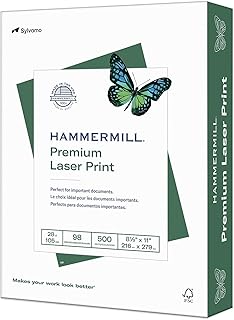 Hammermill Printer Paper, Premium Laser Print 28 lb, 8.5 x 11-1 Ream (500 Sheets) - 98 Bright, Made in the USA, 125534R