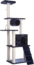 Armarkat 71" Navy Cat ClimbIng Tower, Real Wood Cat Scratching Furniture, A7101