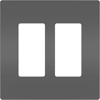 Legrand radiant RWP262BKCC6 Screwless Wall Plates, 2 Gang, Two Decorator Rocker GFCI Cover, Black (1 Count)