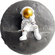 Astronaut Wall Decoration Sets, Wall-Mounted Astronaut Moon Resin Astronaut Figurine Living Room Sculpture Hanging Spaceman Art Statue Children's Room Bedroom Bedsid A (A)