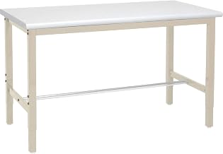 Global Industrial 72" W x 36" D Adjustable Height Workbench, 1-5/8" Thick Plastic Laminate Safety Edge, Tan