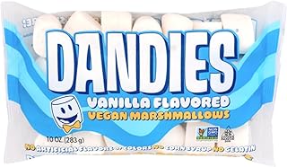 DANDIES Vegan Marshmallows, No Artificial Flavorings, Food Dyes, Corn Syrup, or Gelatin, Perfect for Roasting, S’mores, or Snacking (10 oz)