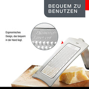Graters by GEFU – 14.7 x 8.2 x 8.5 cm, Plastic, High Grade Stainless steel, Silver, Model GF24-54001