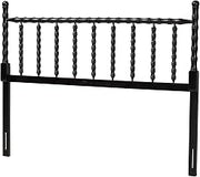 Baxton Studio Edaline Bamboo Motif Headboard Crafted Wood Panel King Black