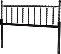 Baxton Studio Edaline Bamboo Motif Headboard Crafted Wood Panel King Black