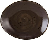 Tuxton Artisan Geode Geode Mushroom Reactive Natural 10-Inch Ellipse Plate, Set of 12, Brown; Scratch Resistant; Chip Resistant; Lead & Cadmium Free; Dishwasher, Microwave, Oven Safe
