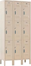 Global Industrial 3-Tier 9 Door Locker, 36" W x 15" D x 78" H, Tan, Unassembled