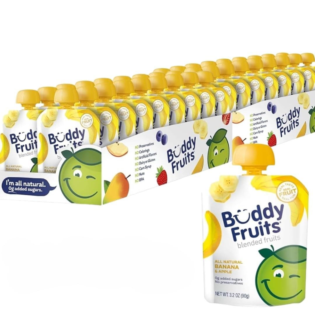 Buddy Fruits Banana & Apple / 3.2 Ounce (Pack of 50) / 50 Applesauce